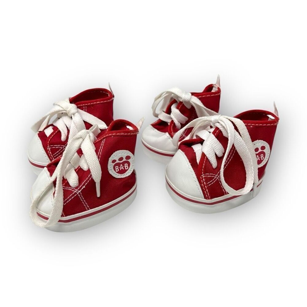 Build a Bear Workshop Red Canvas High-Tops Sneakers Two Pairs BABW